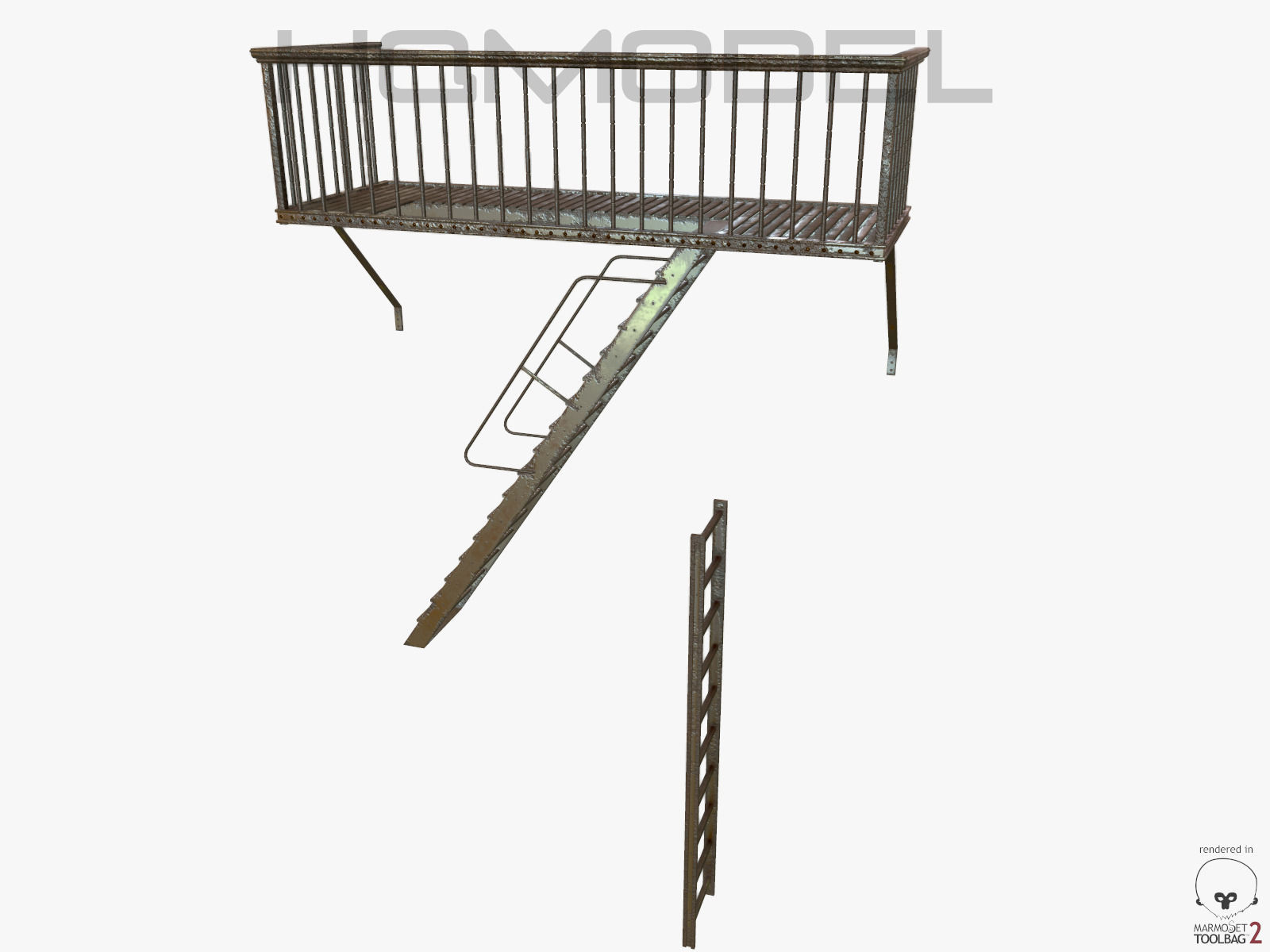 Urban Street Building Elements Collection Low-poly 3D model_24