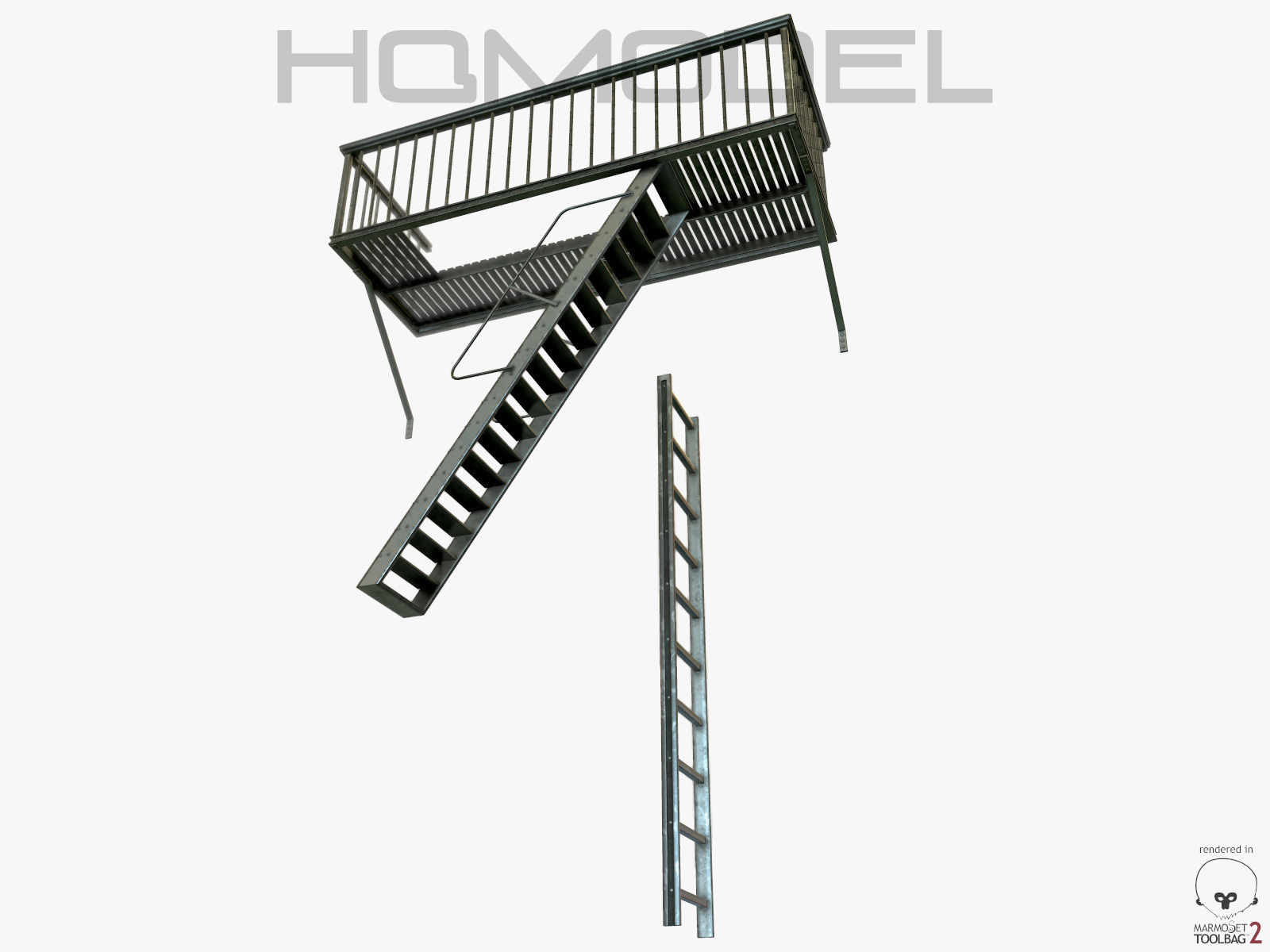 Urban Street Building Elements Collection Low-poly 3D model_26