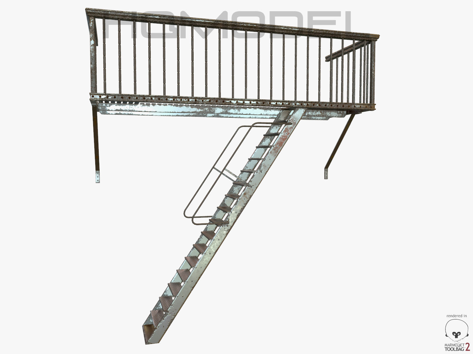 Urban Street Building Elements Collection Low-poly 3D model_25