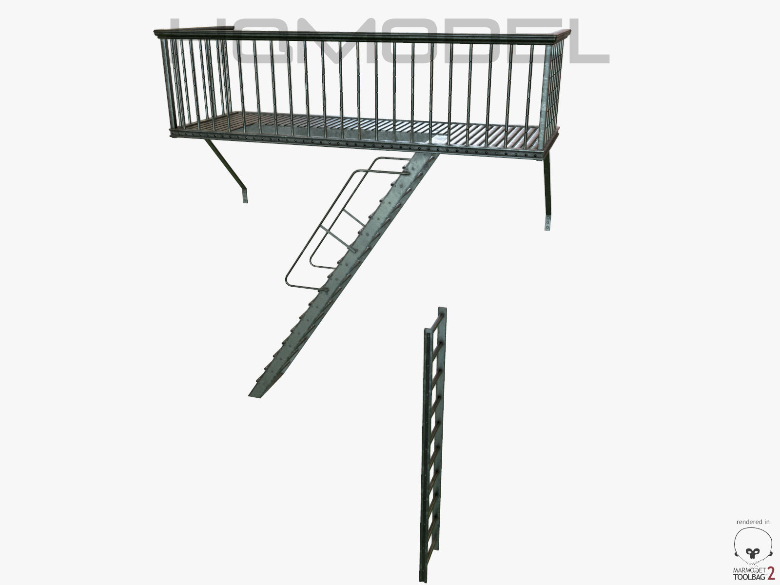 Urban Street Building Elements Collection Low-poly 3D model_23