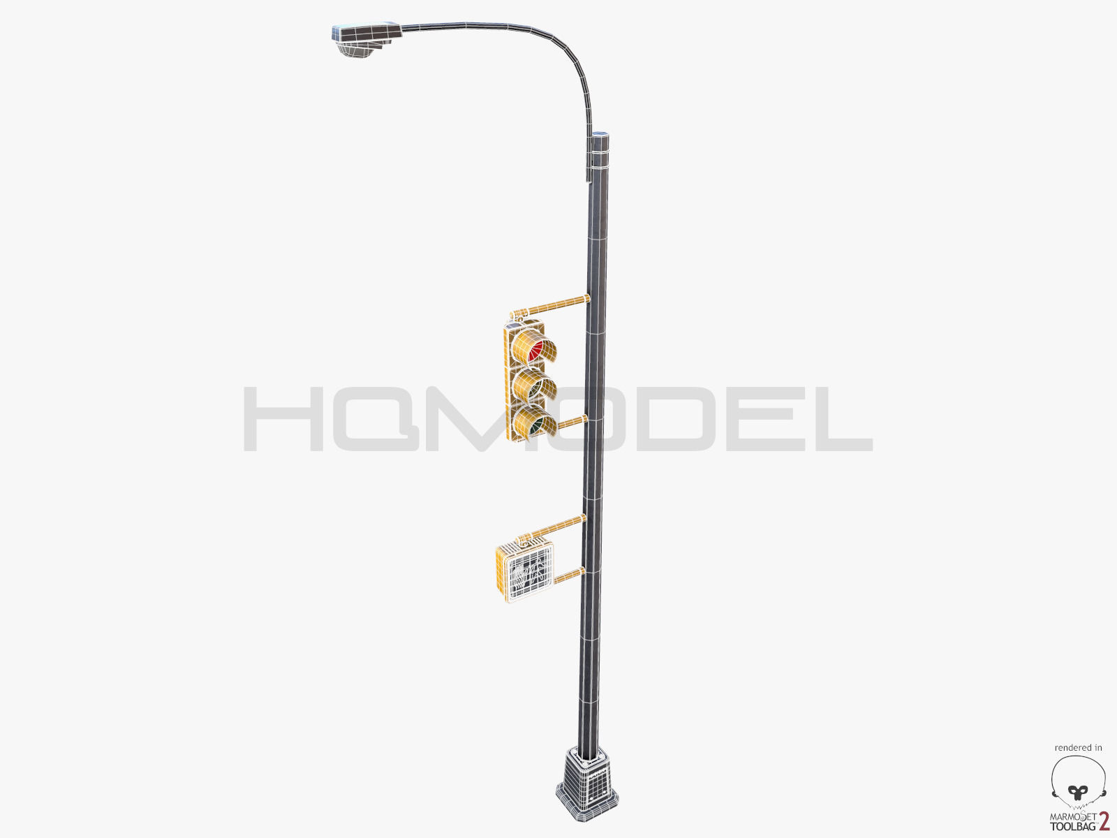 Urban Street Building Elements Collection Low-poly 3D model_22