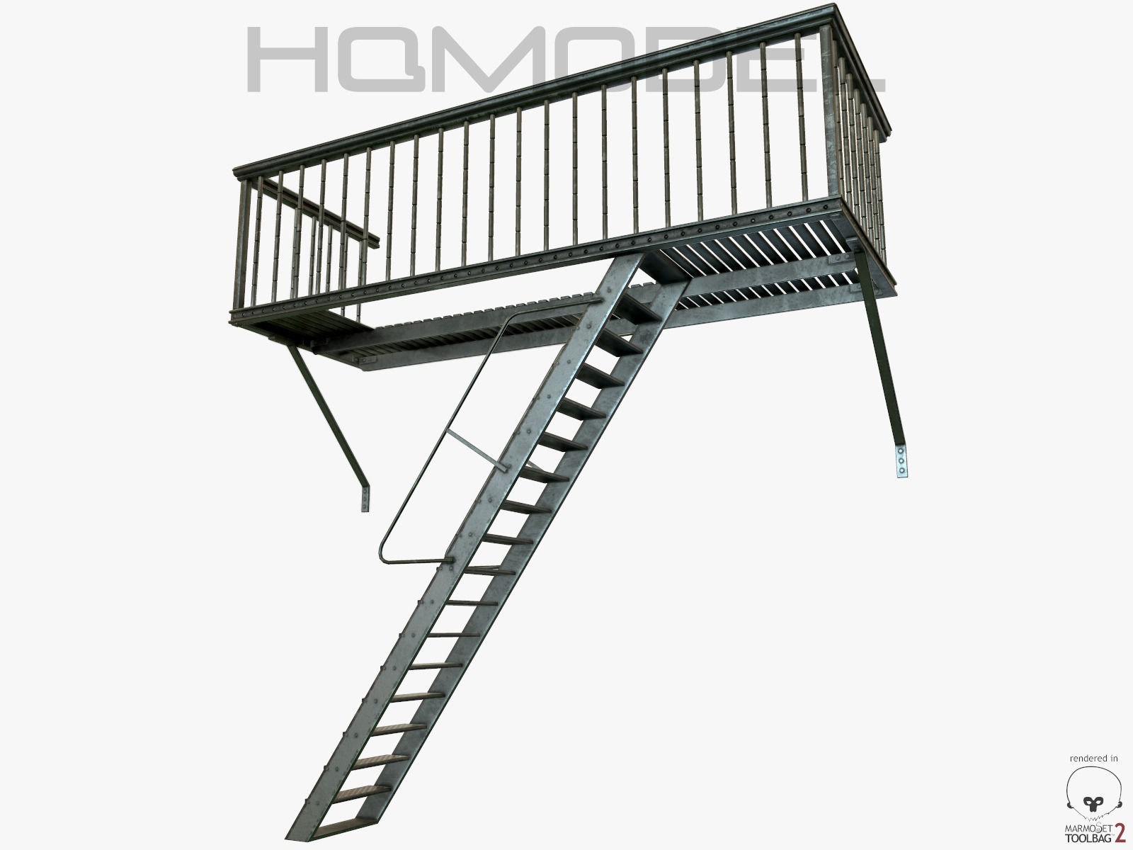 Urban Street Building Elements Collection Low-poly 3D model_30