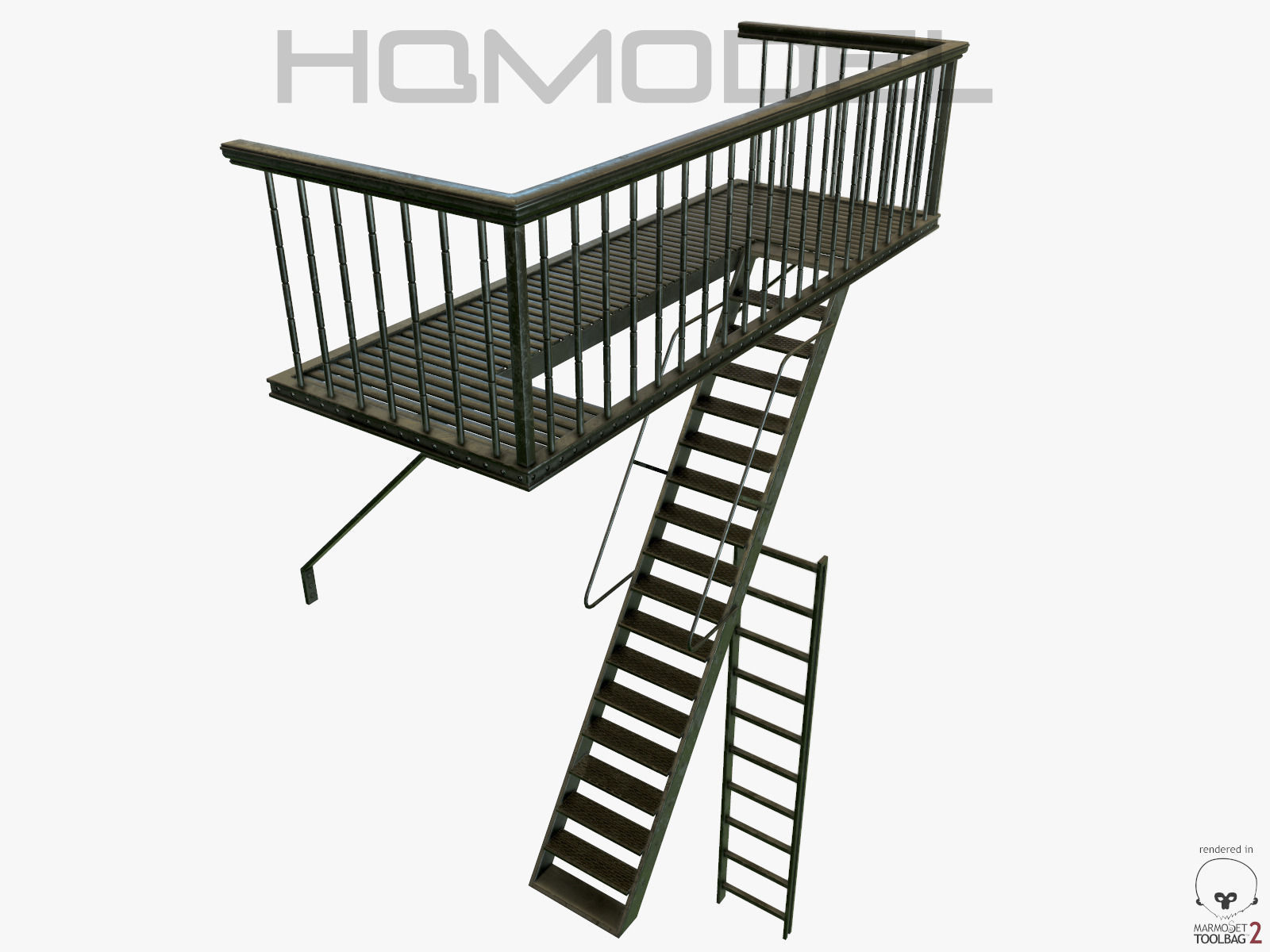 Urban Street Building Elements Collection Low-poly 3D model_29