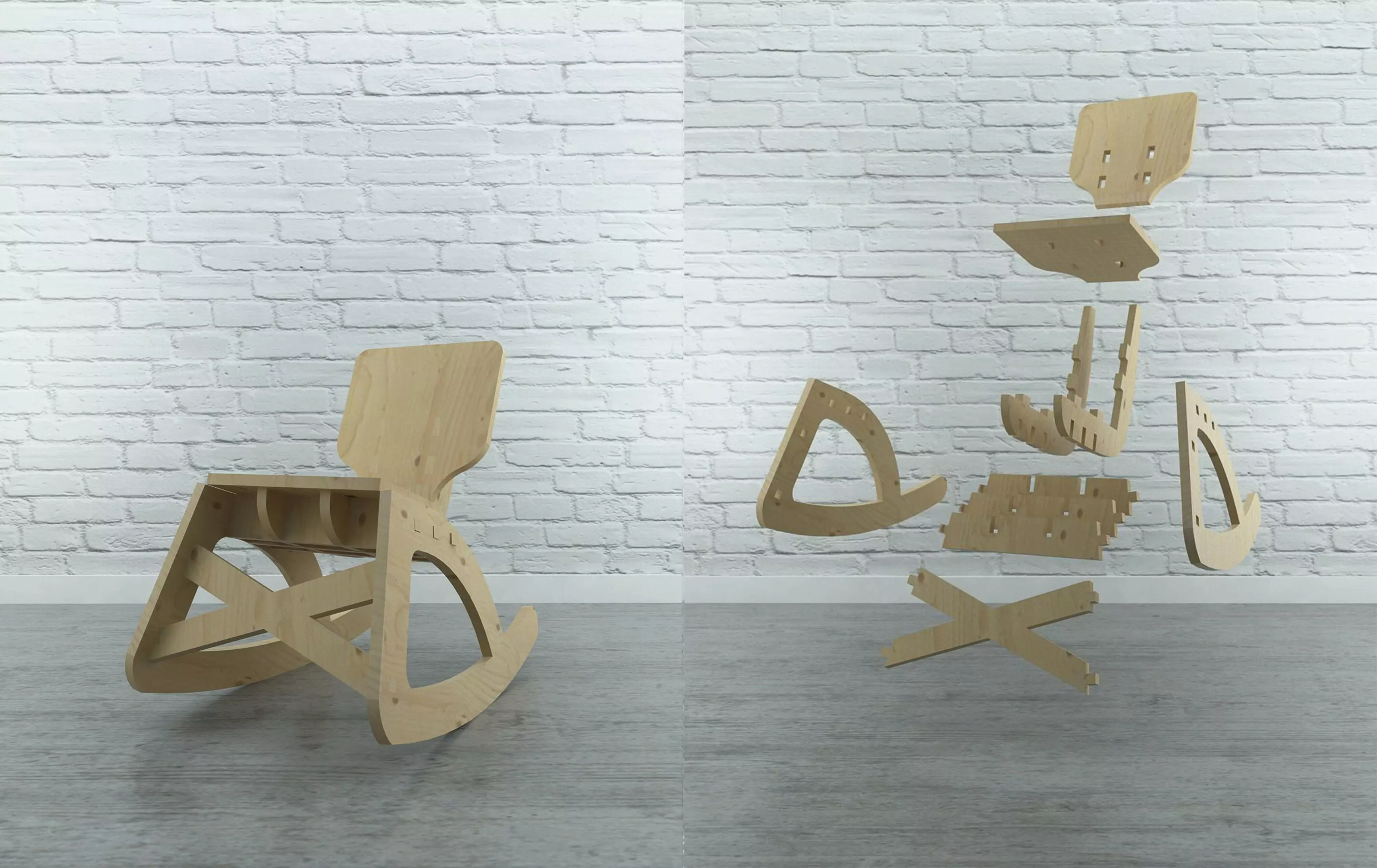 Harswood Rocking Chair 3D model_0