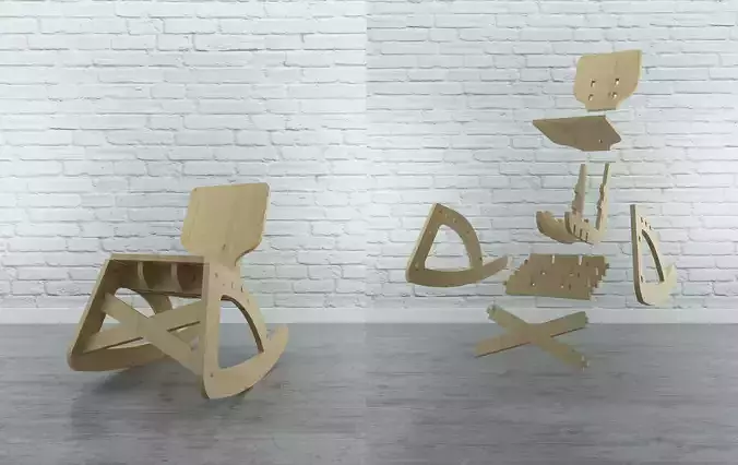 Harswood Rocking Chair 3D model