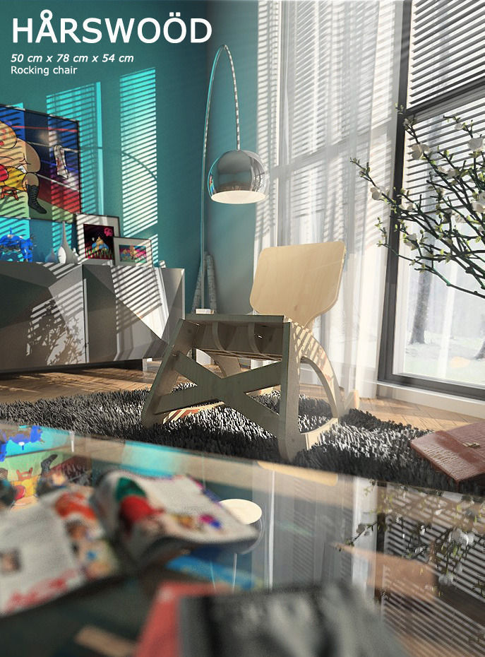 Harswood Rocking Chair 3D model_1