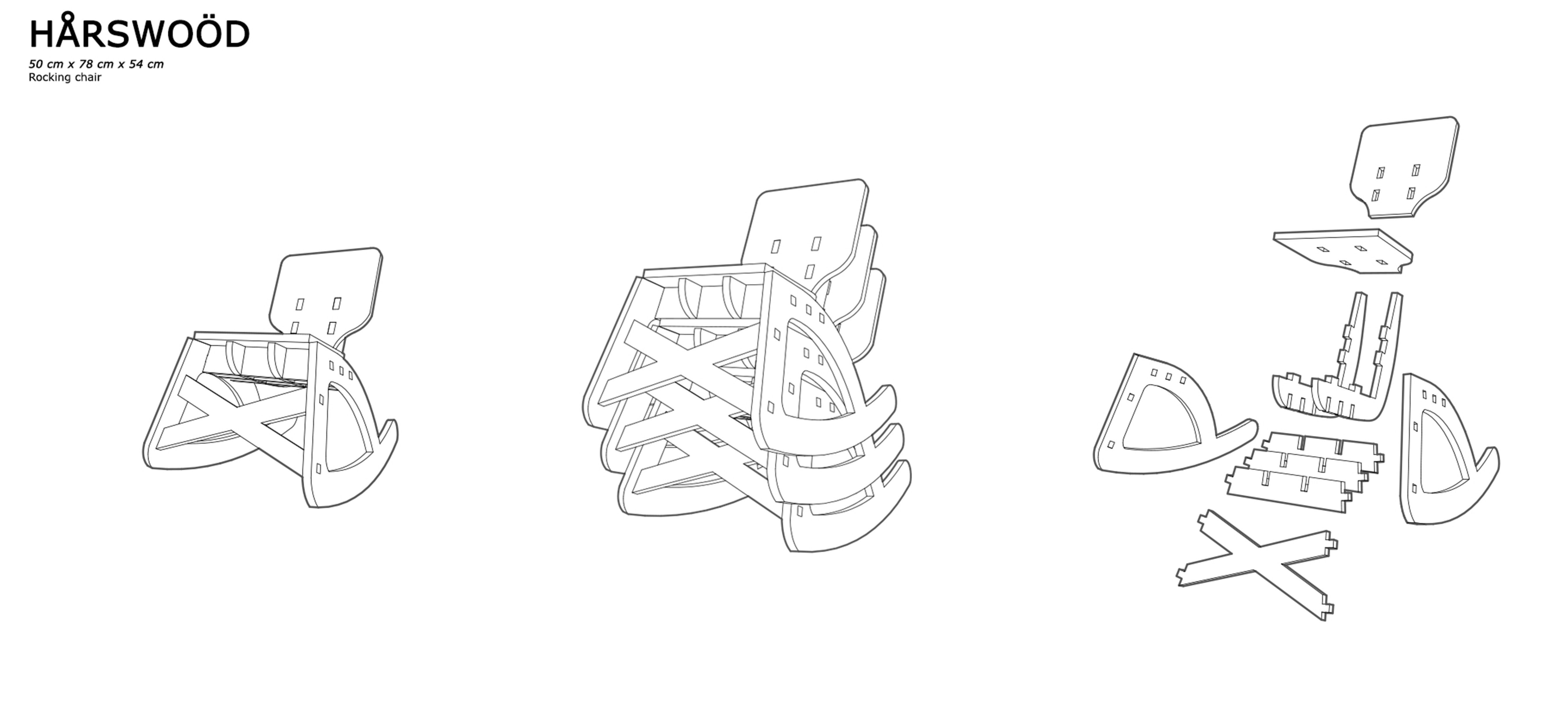 Harswood Rocking Chair 3D model_2