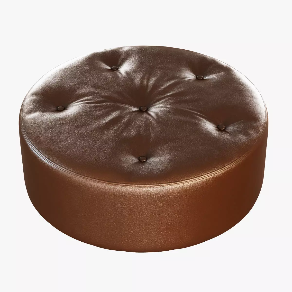 Large round pouf 3D model_0