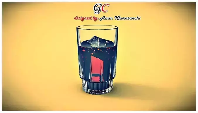 a glass of Pepsi Free 3D model