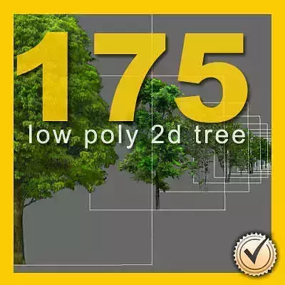175 2d low polygon  trees