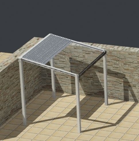 a metallic moving pergola 3D model