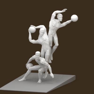 Olympiad sport sculpture 3D model_1