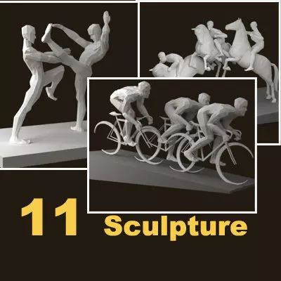 Olympiad sport sculpture 3D model_0
