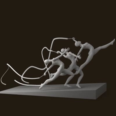 Olympiad sport sculpture 3D model_9