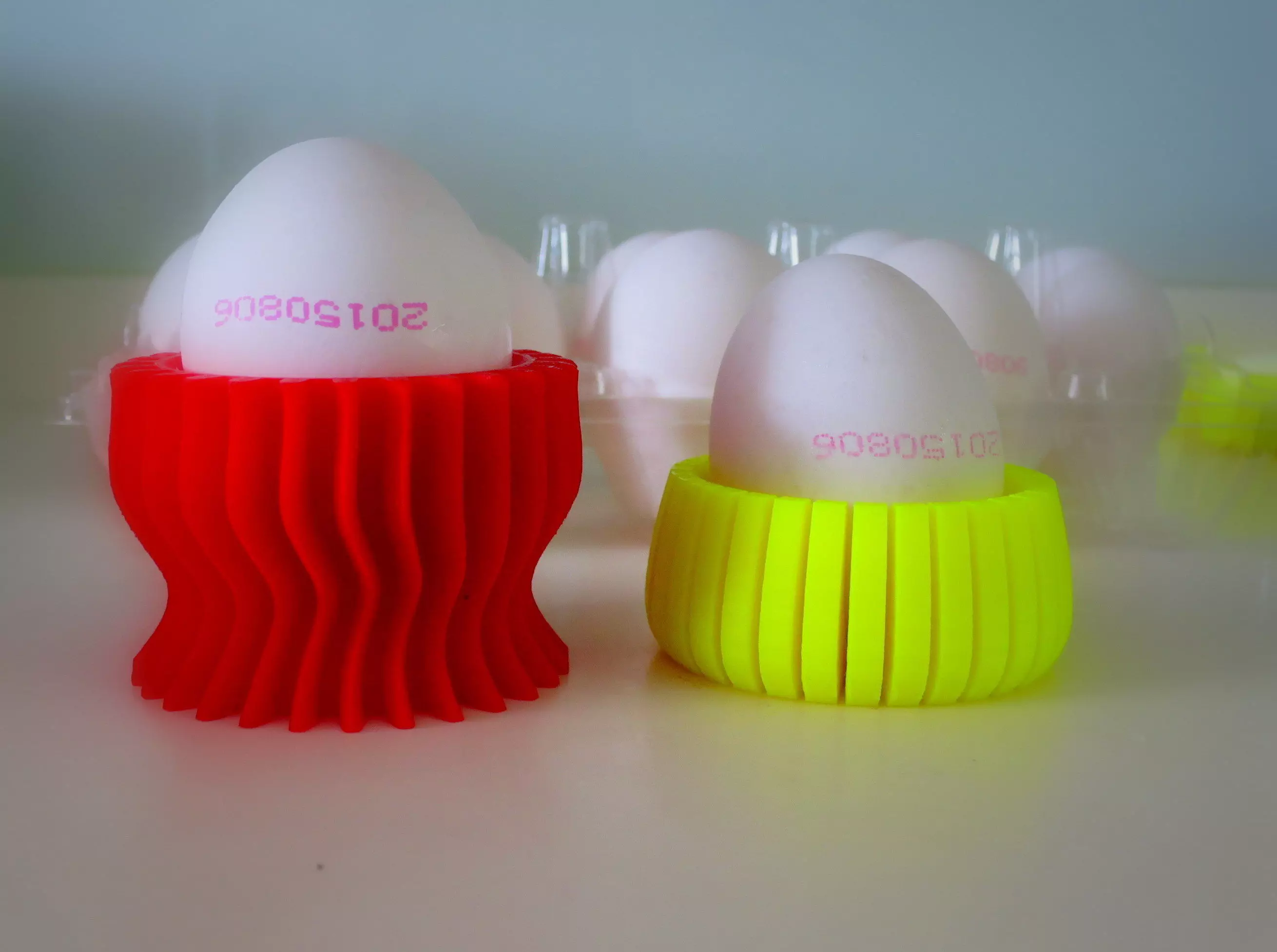 colorful fun kitchen egg holders 3D print model_0