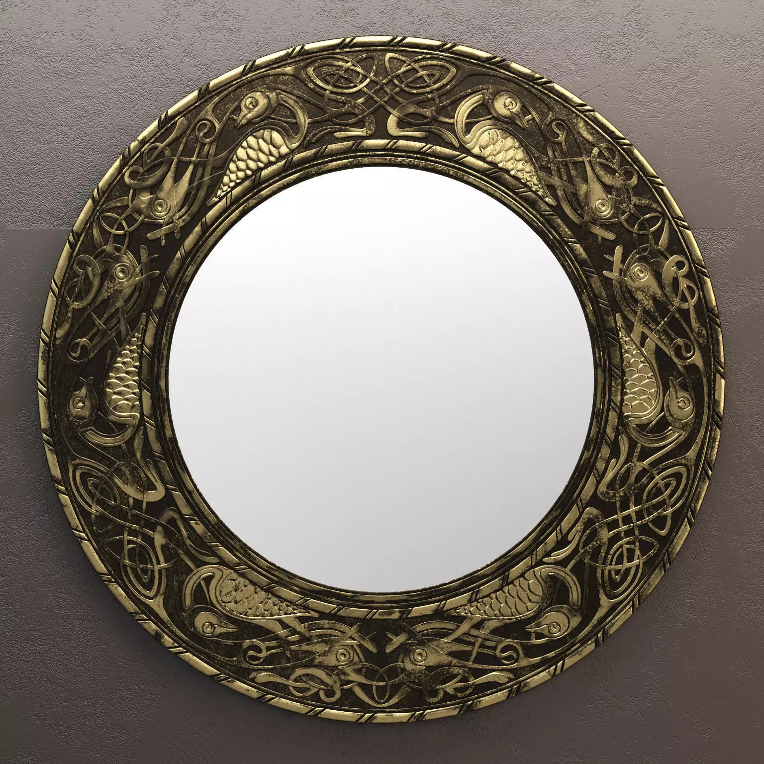 celtic mirror 3D model_0
