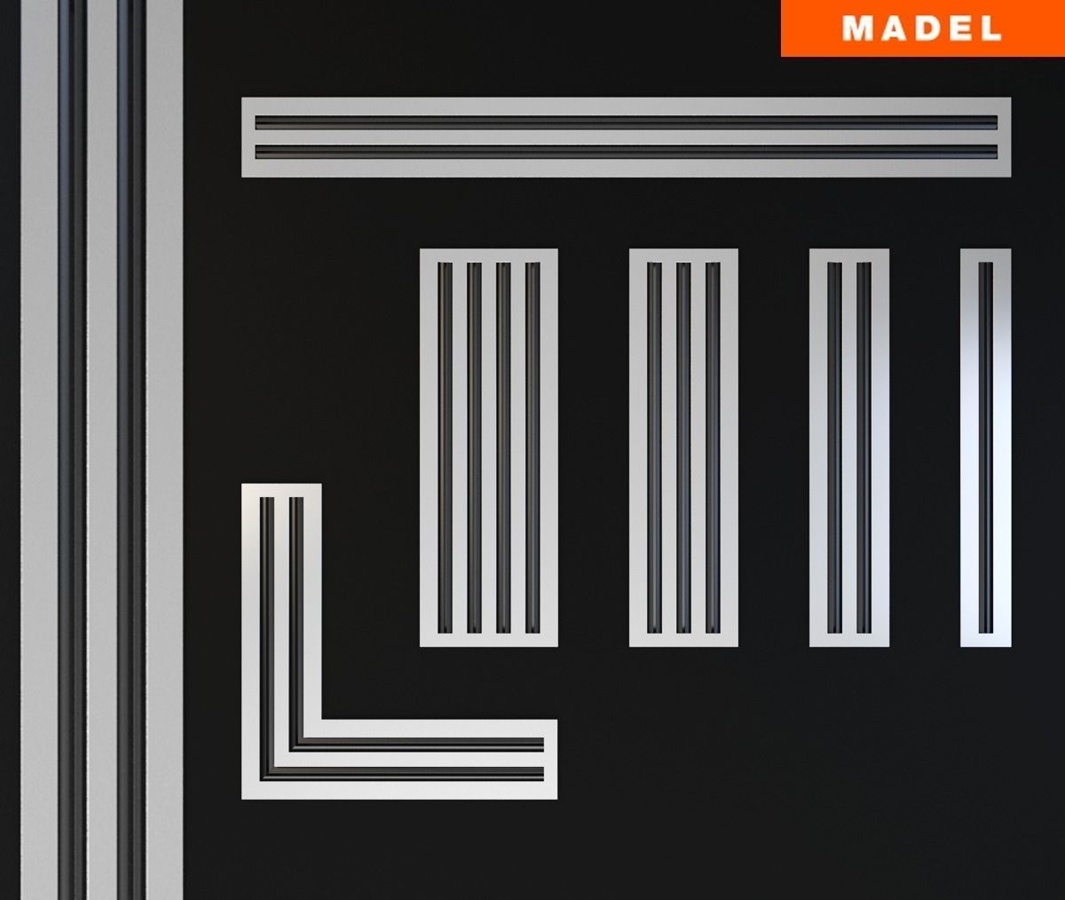 Sectored linear slot diffusers 3D model_0