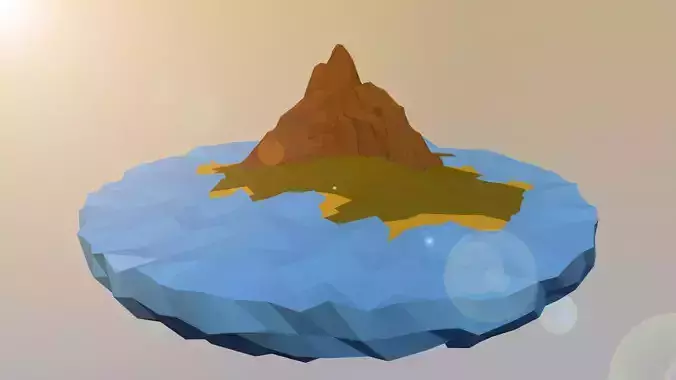 Sunny Island Low-poly 3D model