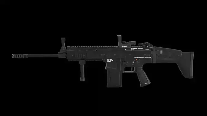Scar-H assault rifle 3D model