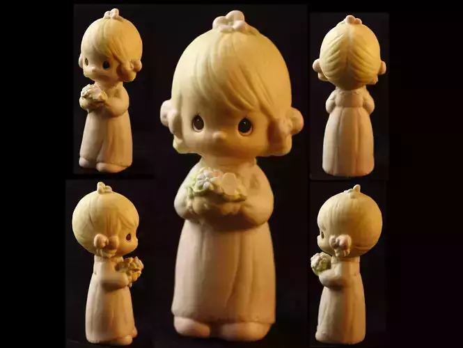 Adorable Lil Girl with Flowers 3D print model