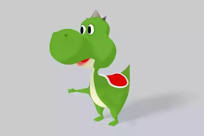 Dragon dinosaur wearing crown