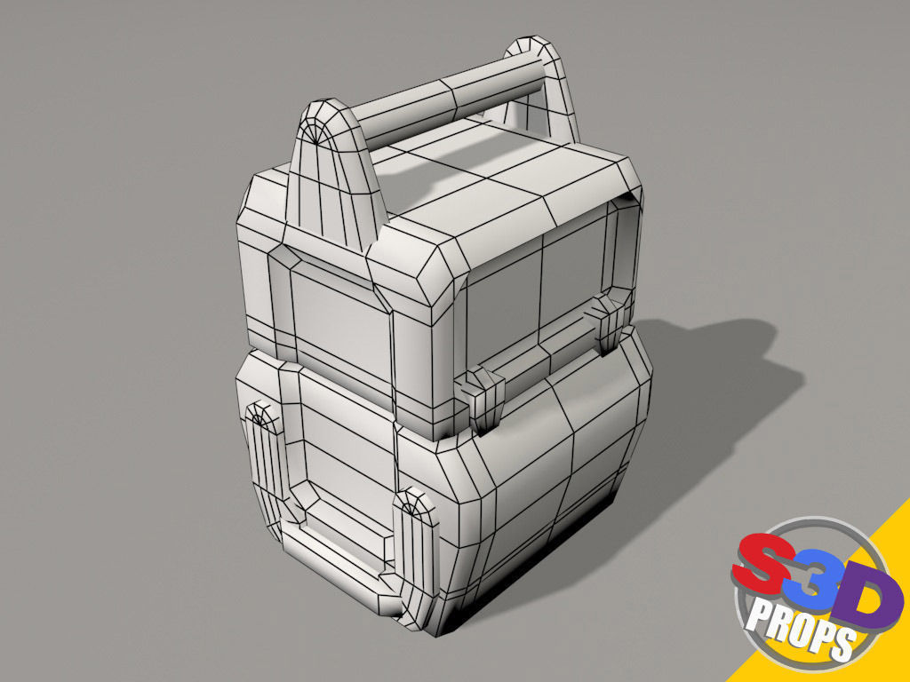 Scifi metal crate 3D model_4