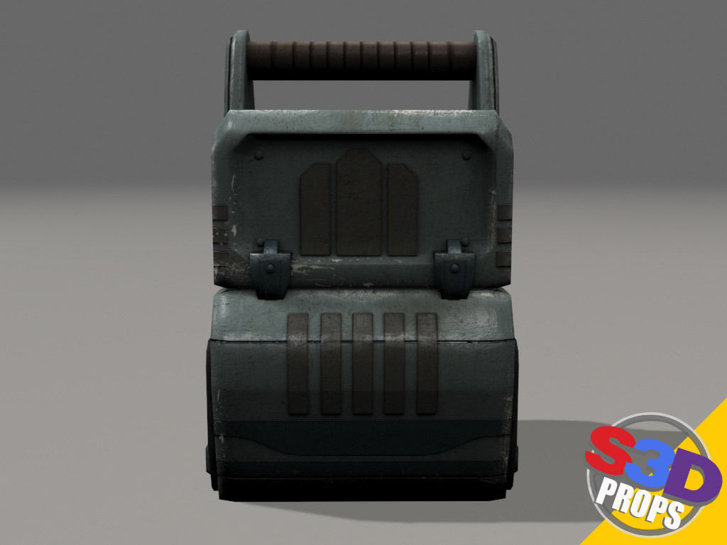 Scifi metal crate 3D model_11