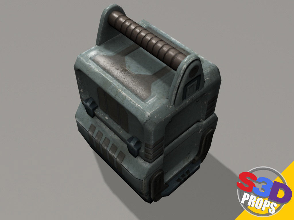Scifi metal crate 3D model_14