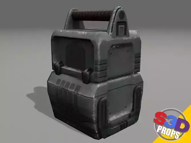 Scifi metal crate 3D model