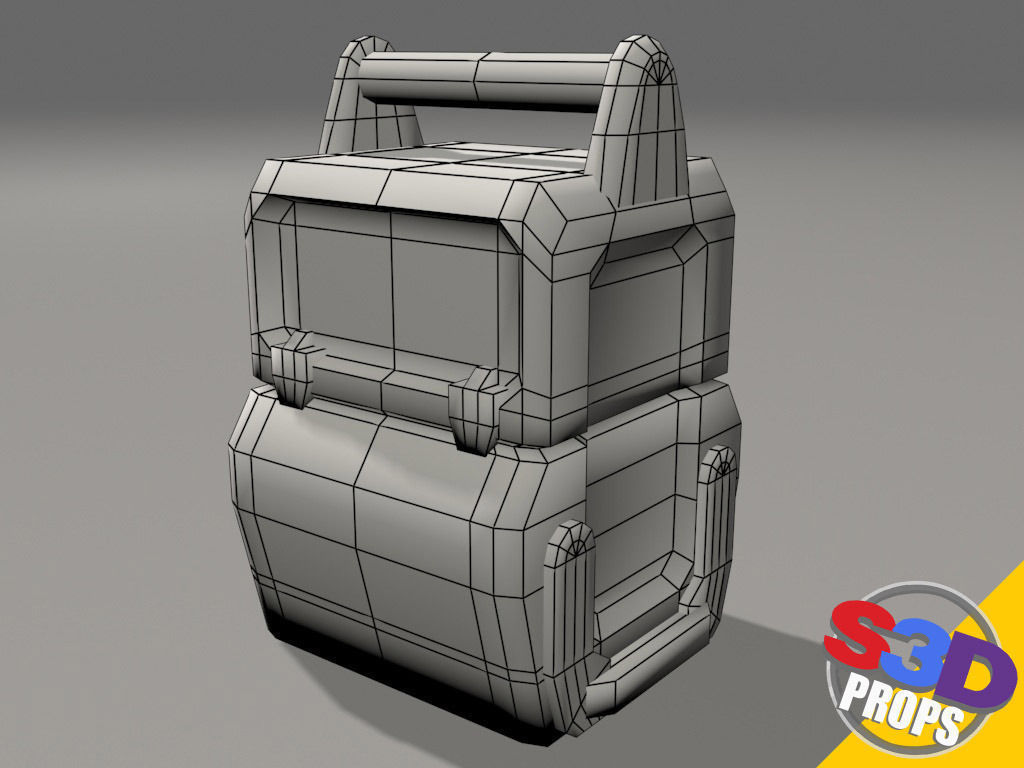 Scifi metal crate 3D model_13