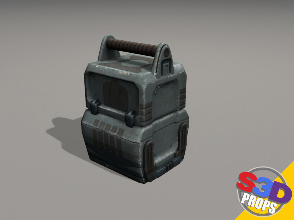 Scifi metal crate 3D model_10