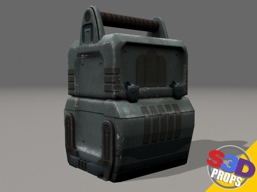 Scifi metal crate 3D model_8