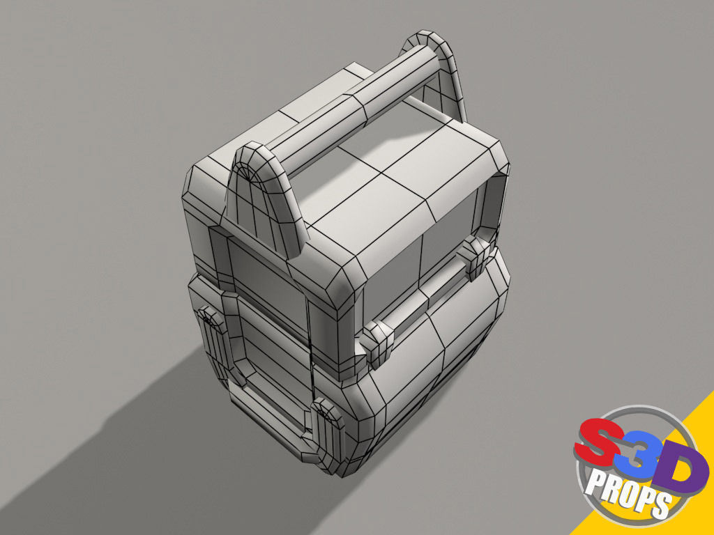 Scifi metal crate 3D model_9