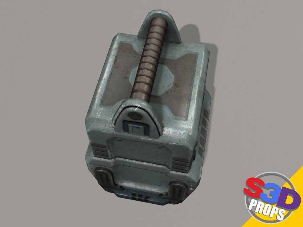 Scifi metal crate 3D model_12