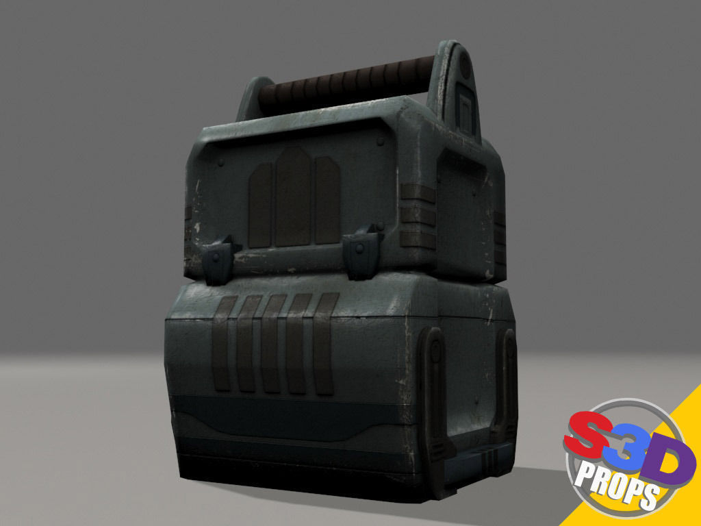 Scifi metal crate 3D model_3