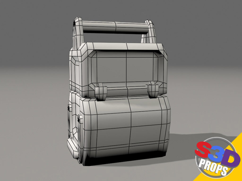 Scifi metal crate 3D model_6