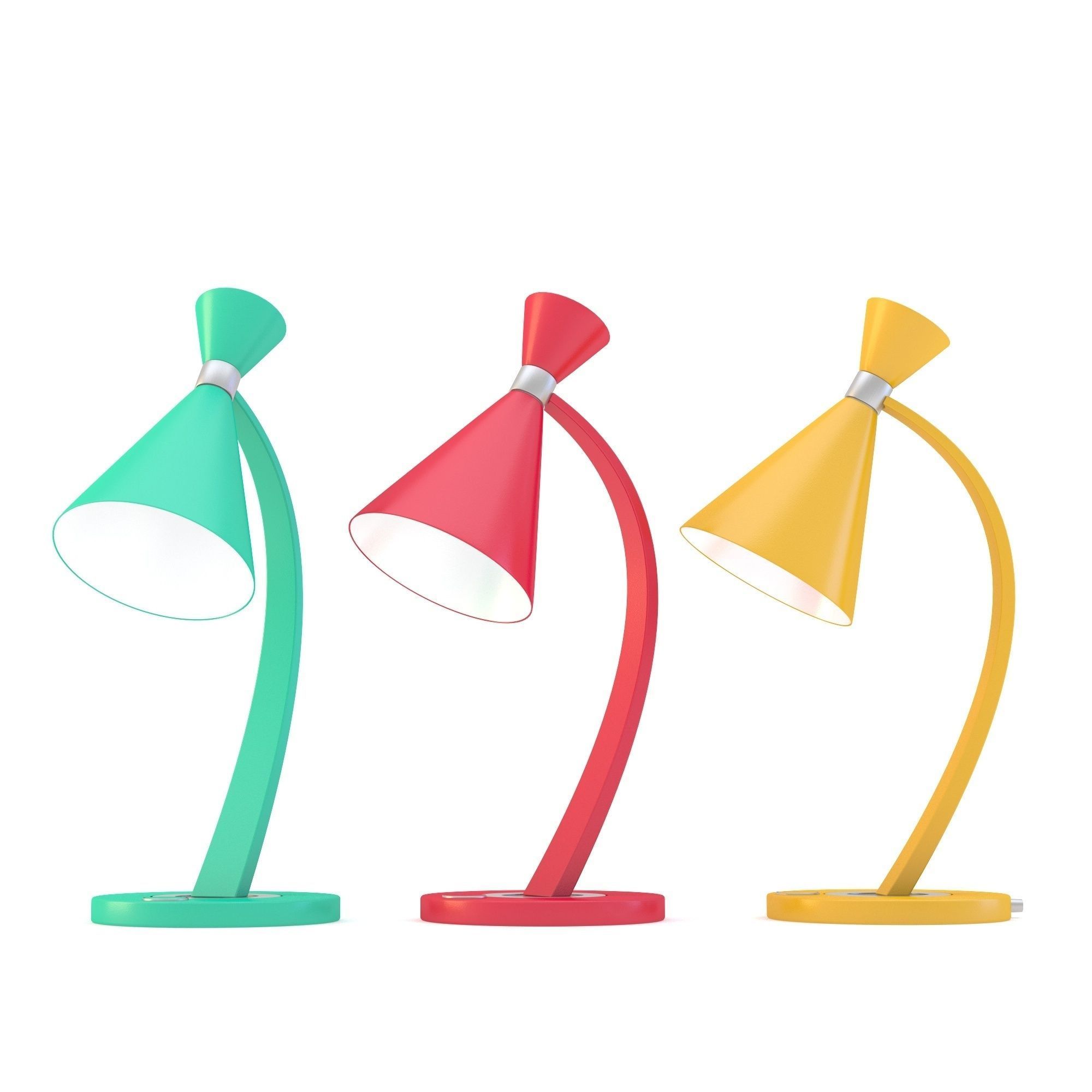 Curvy Lamp and Table 3D model_9