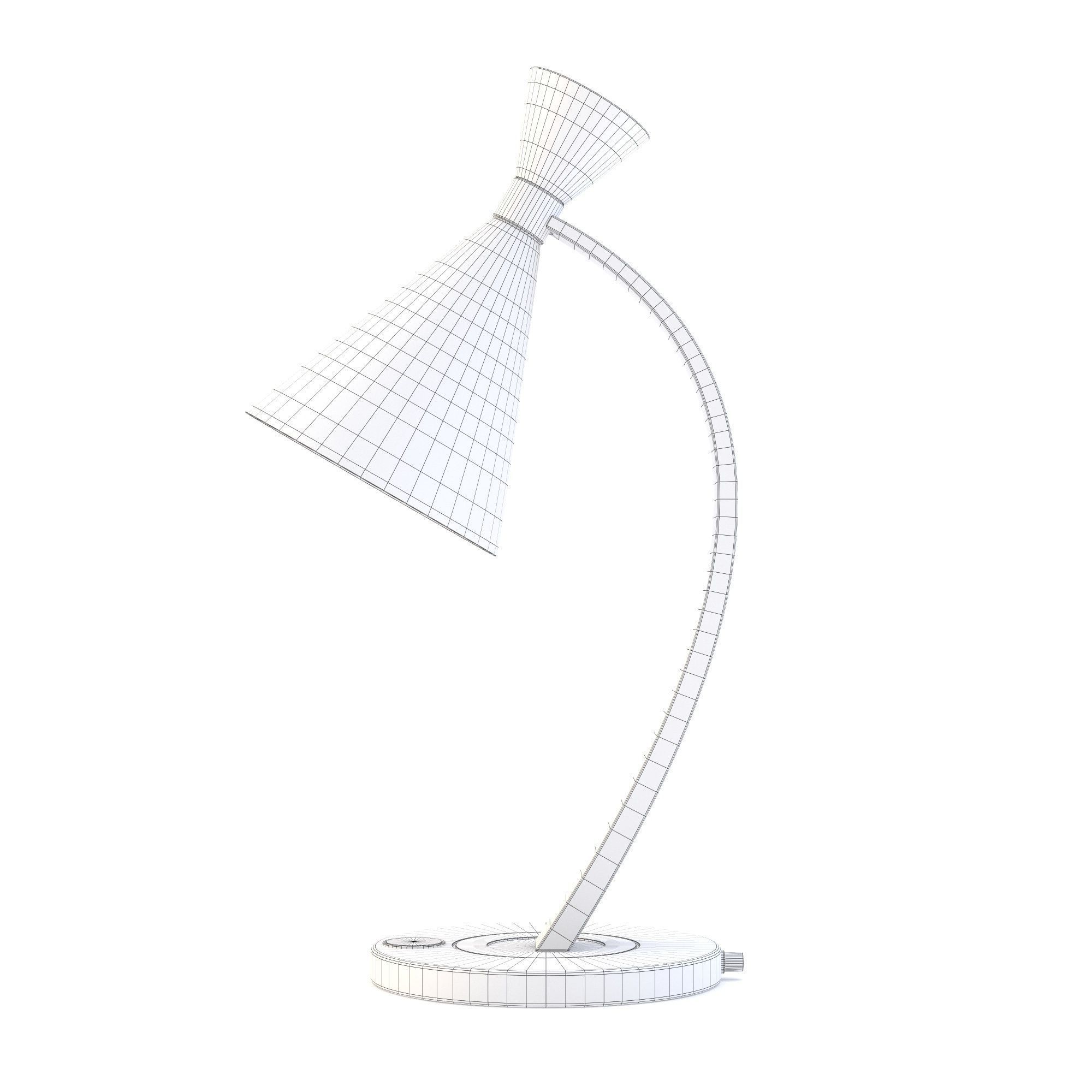 Curvy Lamp and Table 3D model_4