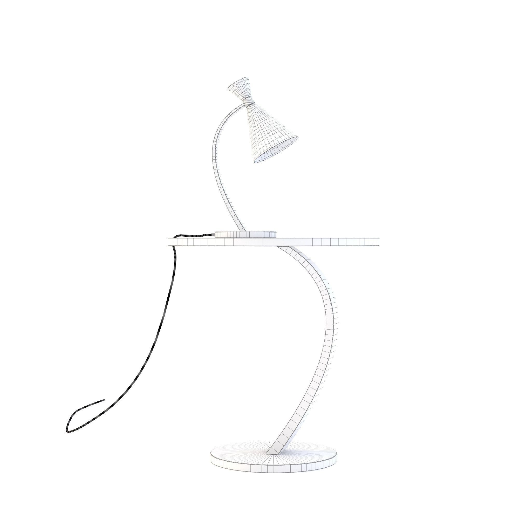 Curvy Lamp and Table 3D model_2