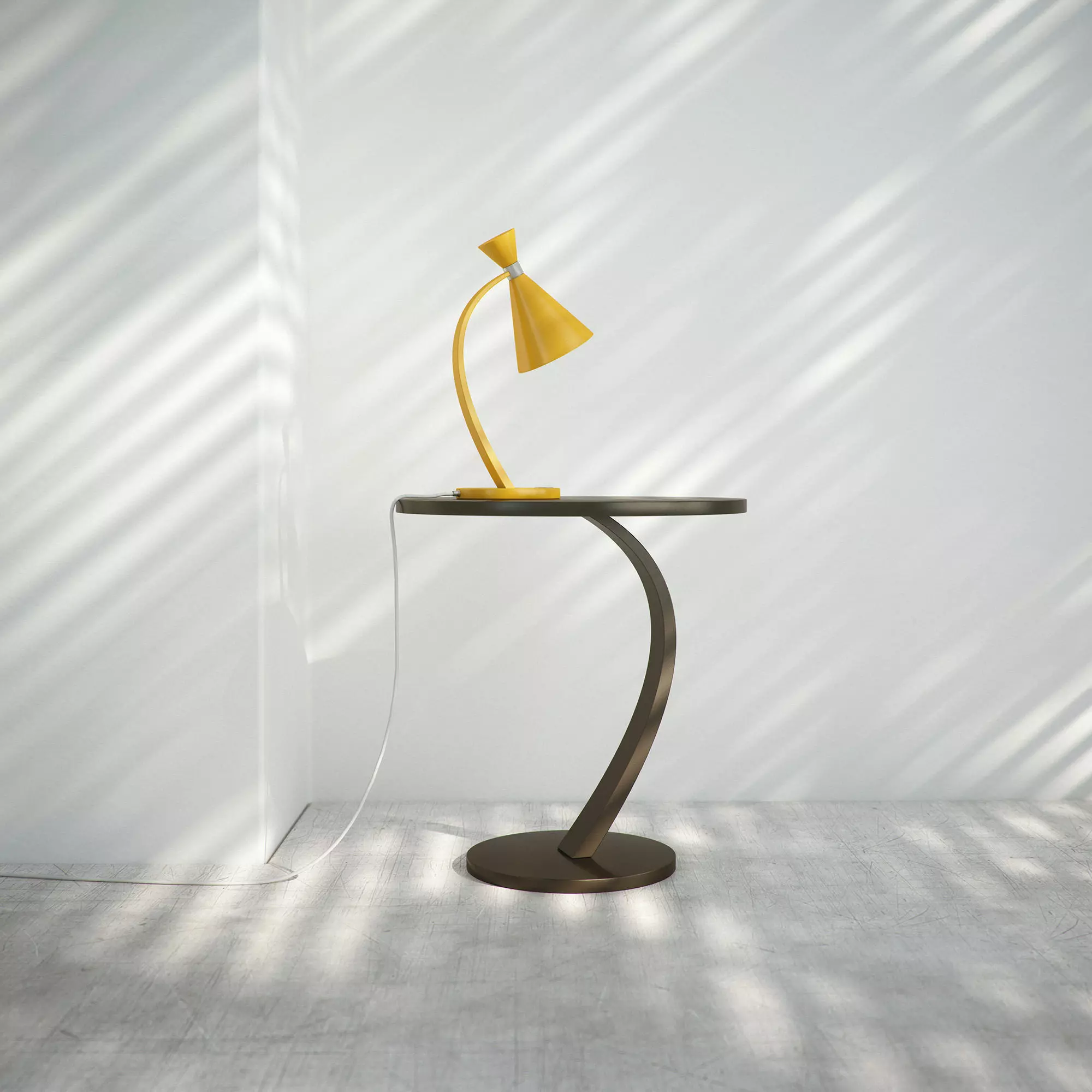 Curvy Lamp and Table 3D model_0