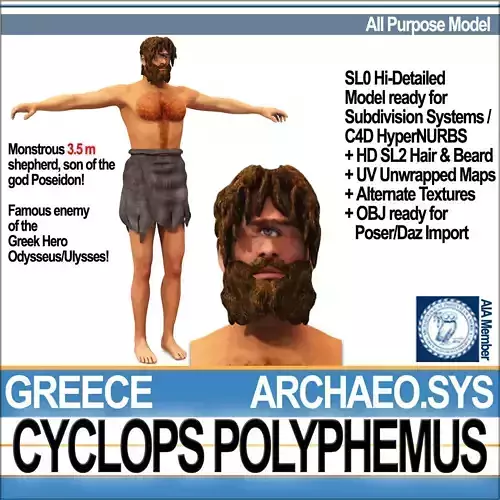 Ancient Greek Cyclops Polyphemus 3D model