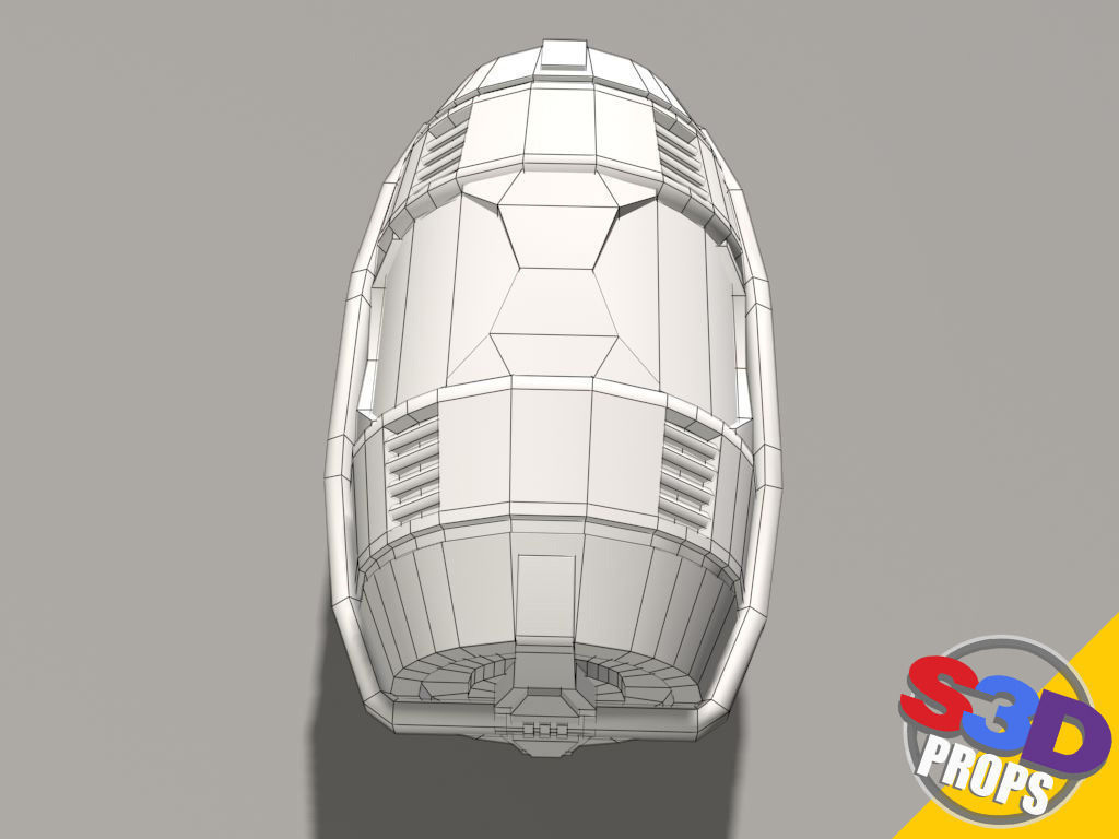 Scifi barrel crate 3D model_15
