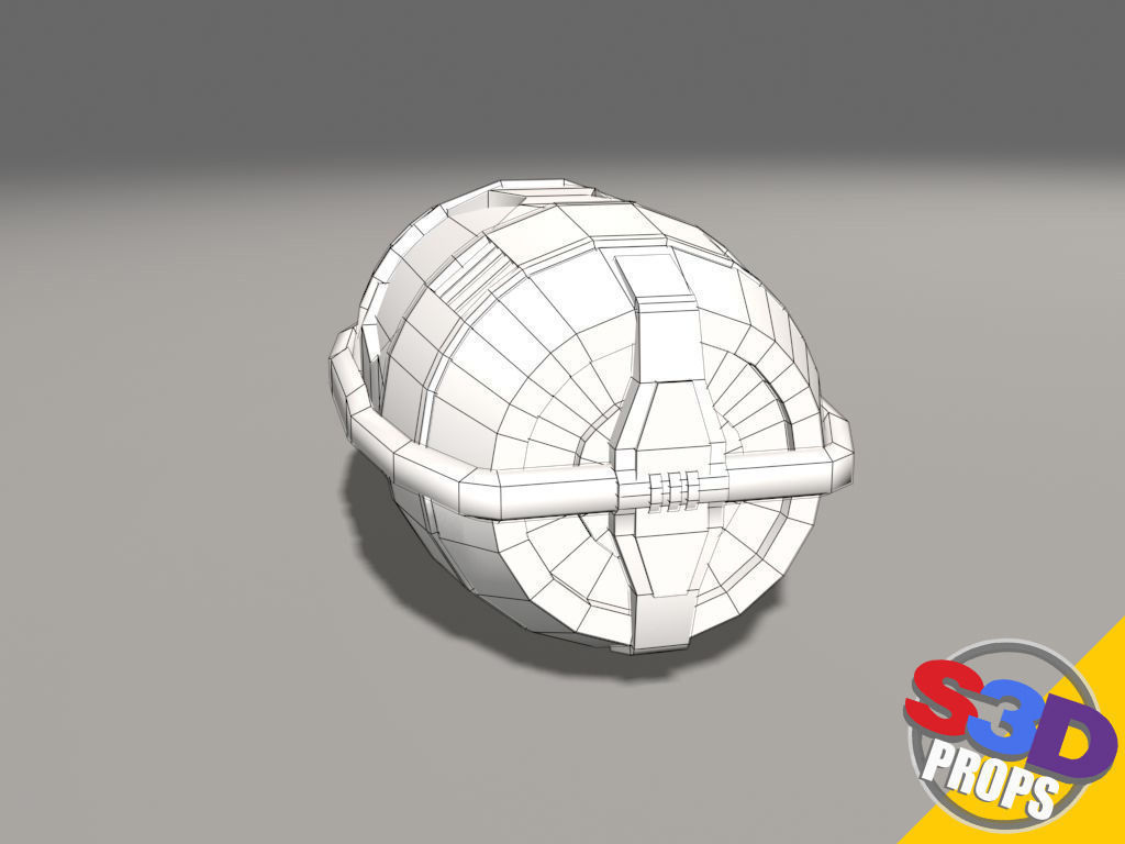 Scifi barrel crate 3D model_8