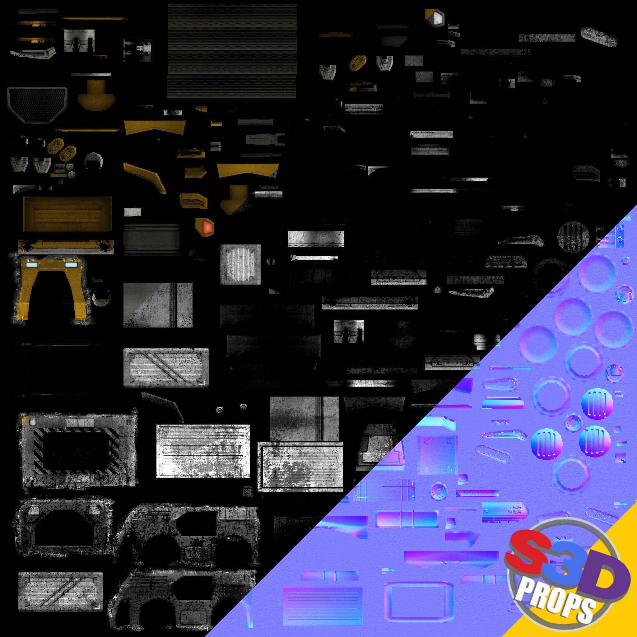 scifi loader and crate 3D model_1