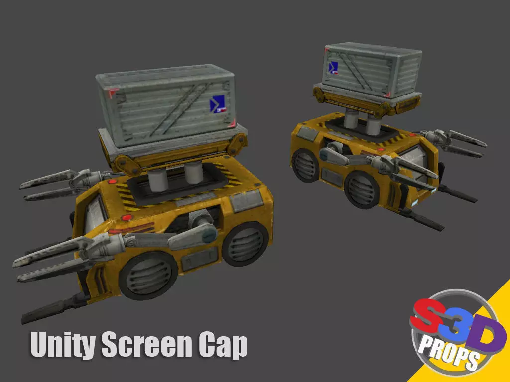 scifi loader and crate 3D model_0