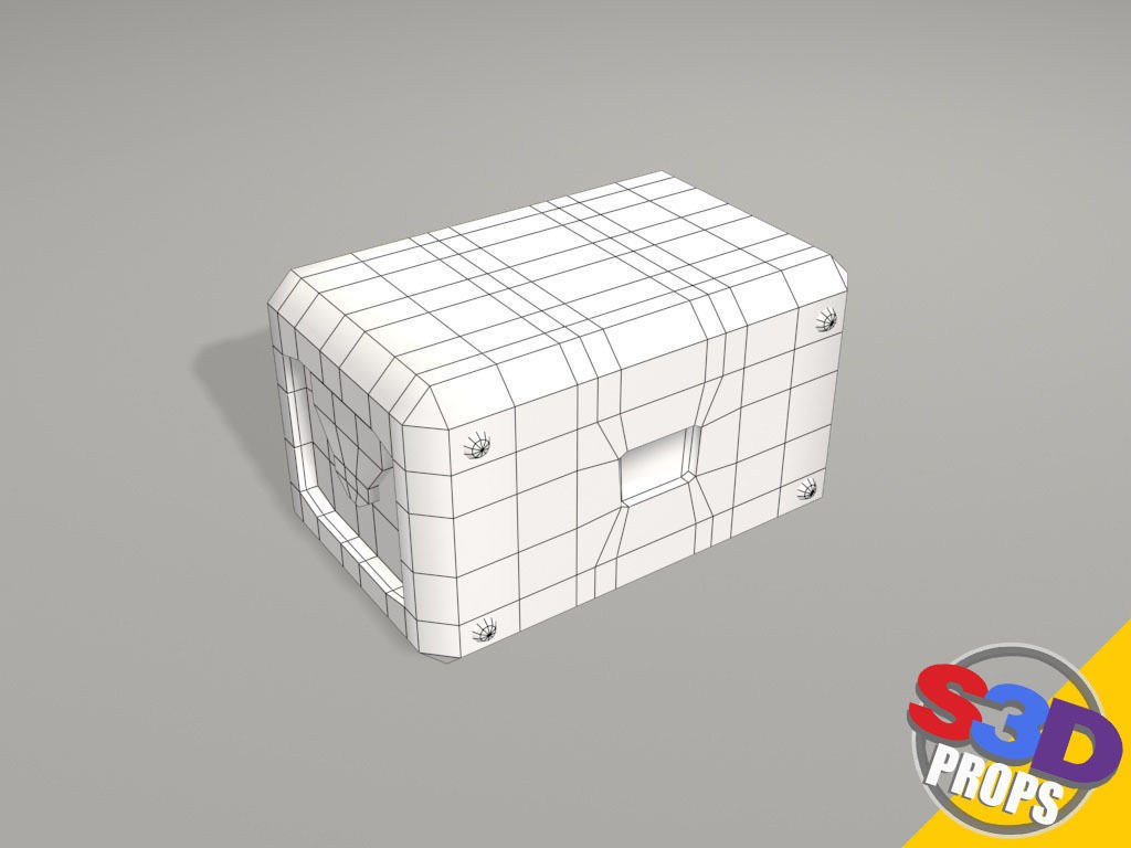 scifi crates 3D model_2