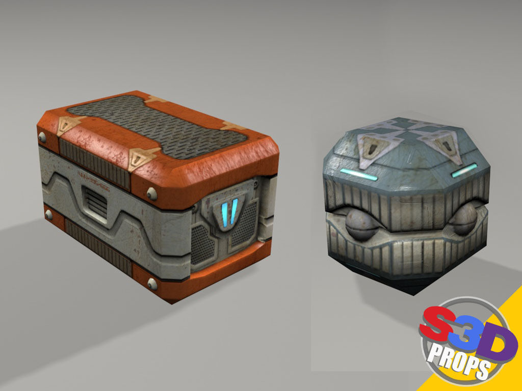 scifi crates 3D model_7