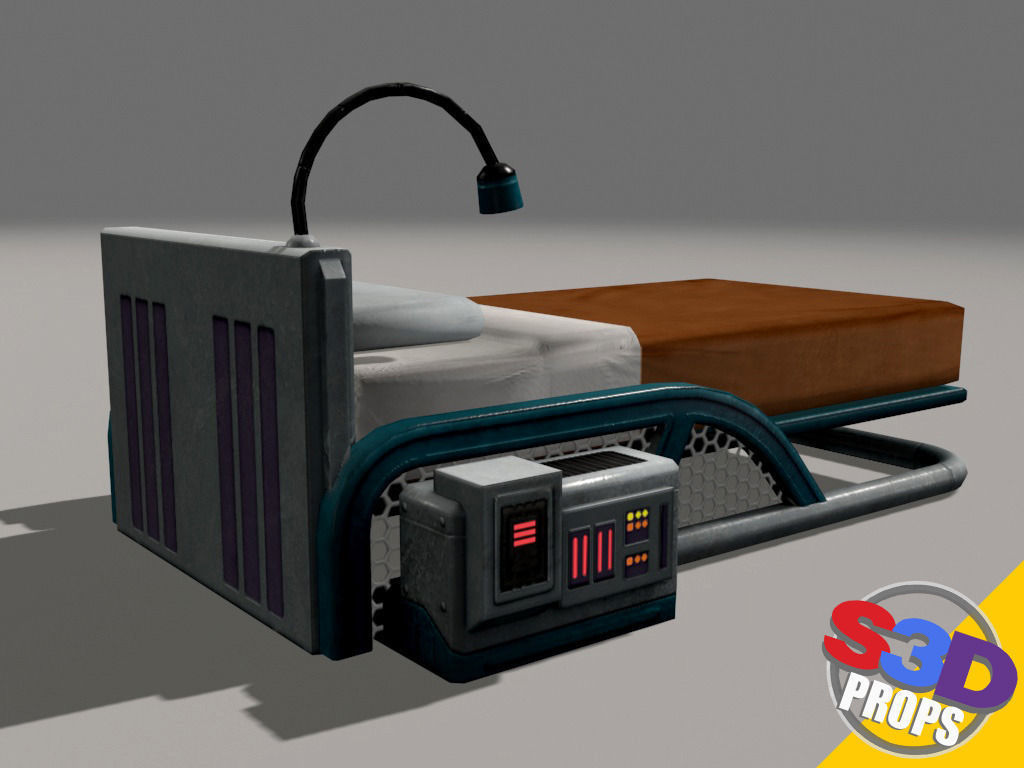 scifi bed 3D model_4