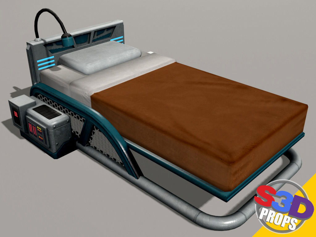 scifi bed 3D model_11