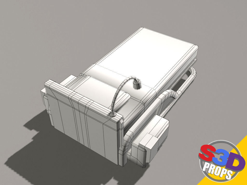 scifi bed 3D model_7
